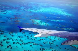 Airplane flying into Bermuda airport