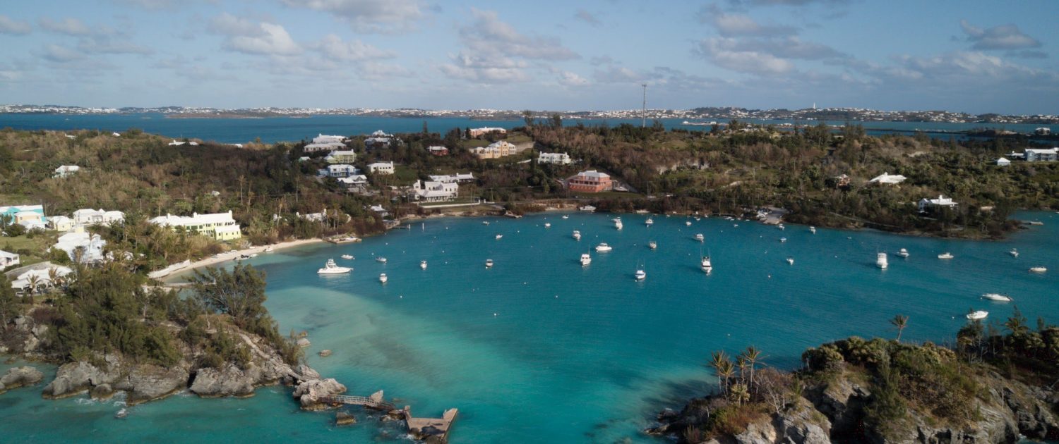 Drone view of Willowbank Resort in Bermuda